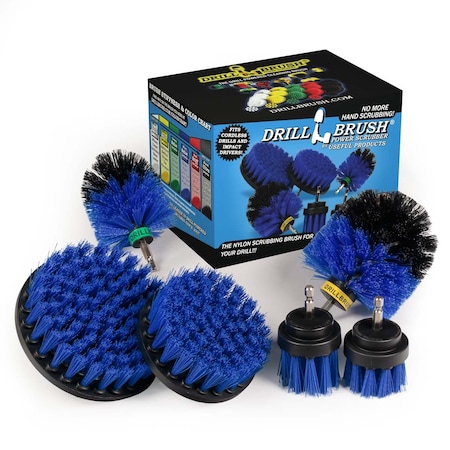 Drill Brush Power Scrubber By Useful Products 7 in W 5 in L Brush, Blue B-542OMS-2L-QC-DB